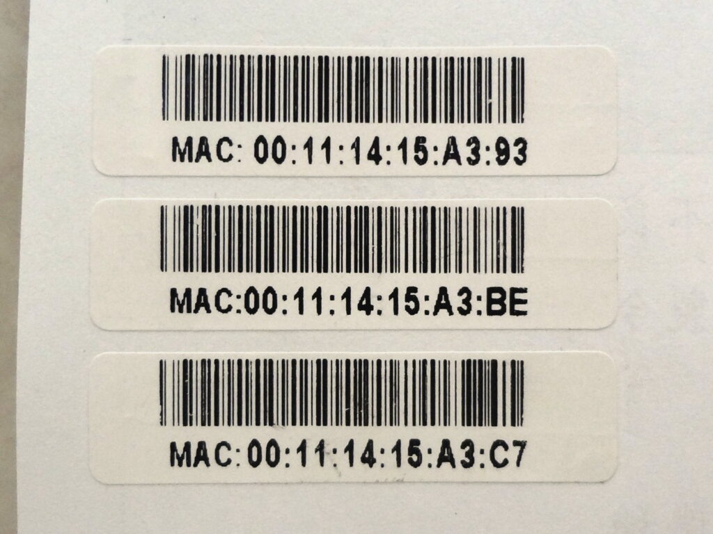 MAC addresses